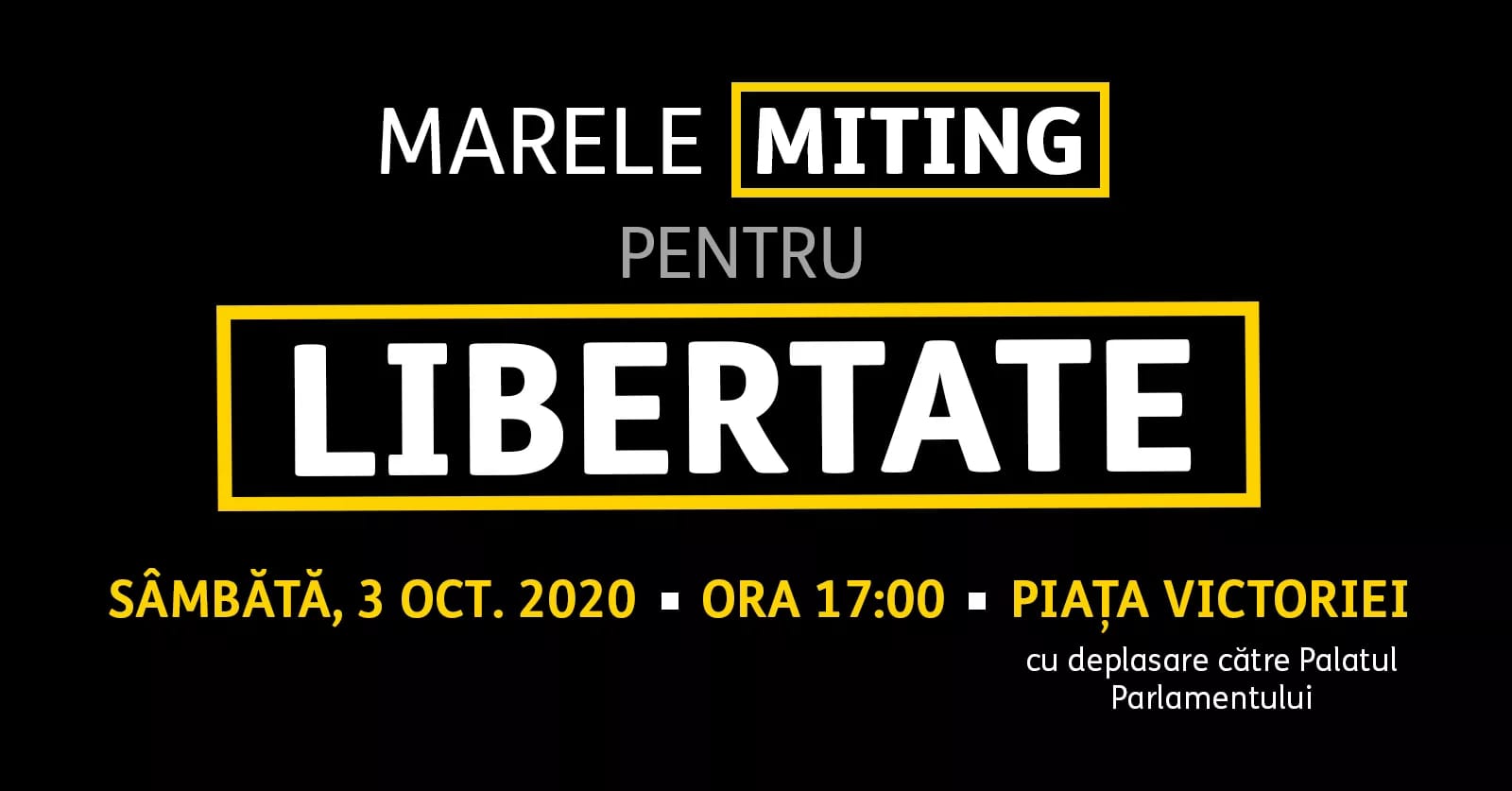 Se anunță un mare miting pentru libertate, astăzi, de la ora 17:00, în Piața Victoriei